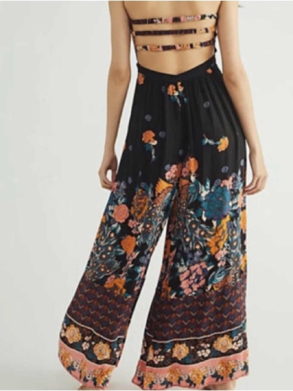 Free People Bali Birds of Paradise Halter Jumper size S - Picture 2 of 8